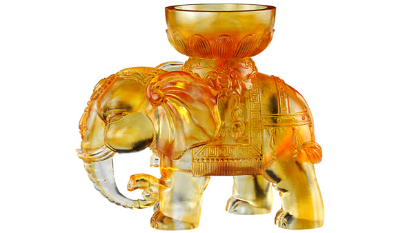 夏氏琉璃 黃金大吉祥琉璃擺件E-144