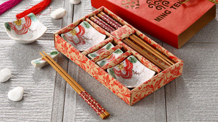 竹筷子、陶瓷架、陶瓷碟子餐具套裝