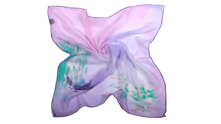 花港觀魚-池魚戲絲巾