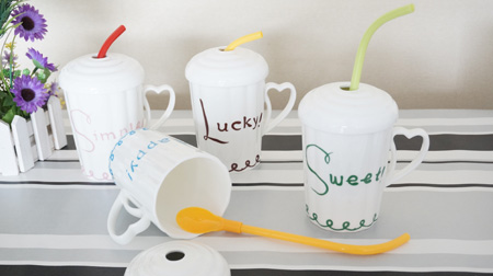 陶瓷蓋、吸管水杯