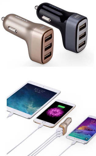 三USB極光雙面車充