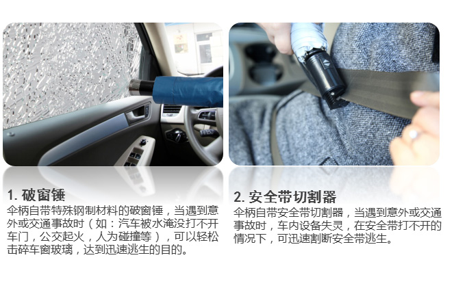 撞擊式汽車安全傘（拒水款）