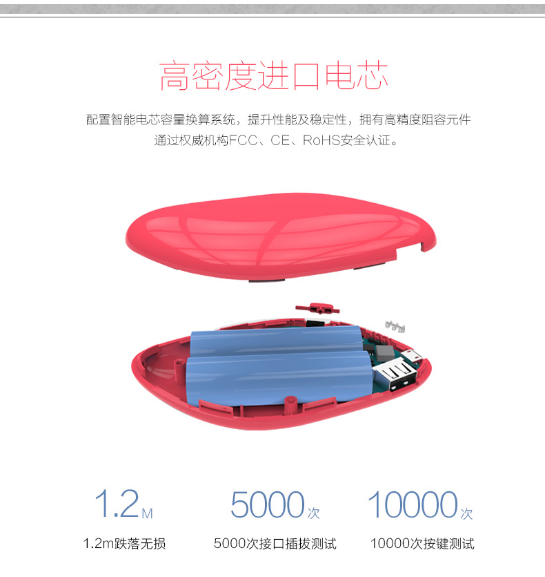 MAXCO美能格 蘋果便攜聚合物移動電源 超薄手機通用女生充電寶