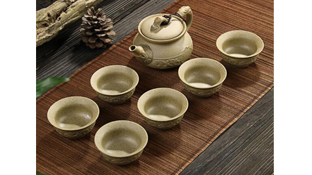 【庫存】粗陶茶具套裝7頭