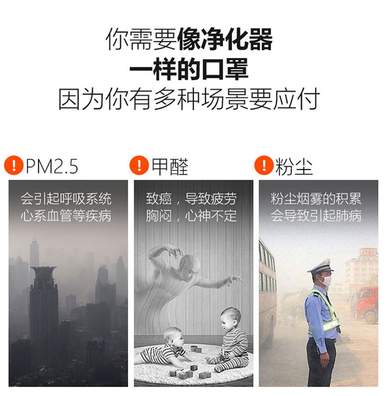 himama口罩主動送風防霧霾pm2.5口罩工業(yè)防粉塵透氣甲醛電動口罩