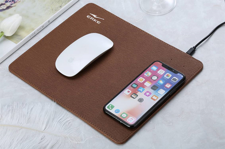 WY4   高檔皮紋 無線充鼠標(biāo)墊