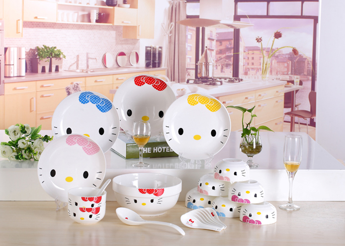 卡通陶瓷餐具套裝
