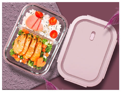 大長1000ML兩隔斷保鮮盒