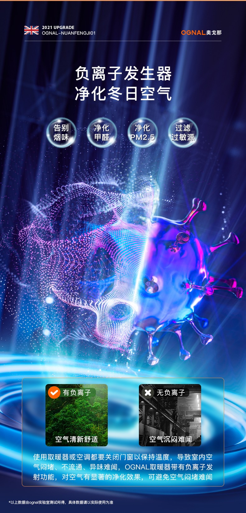 英國OGNAL石墨烯踢腳線取暖器節(jié)能家用電暖氣省電速熱折疊電暖器